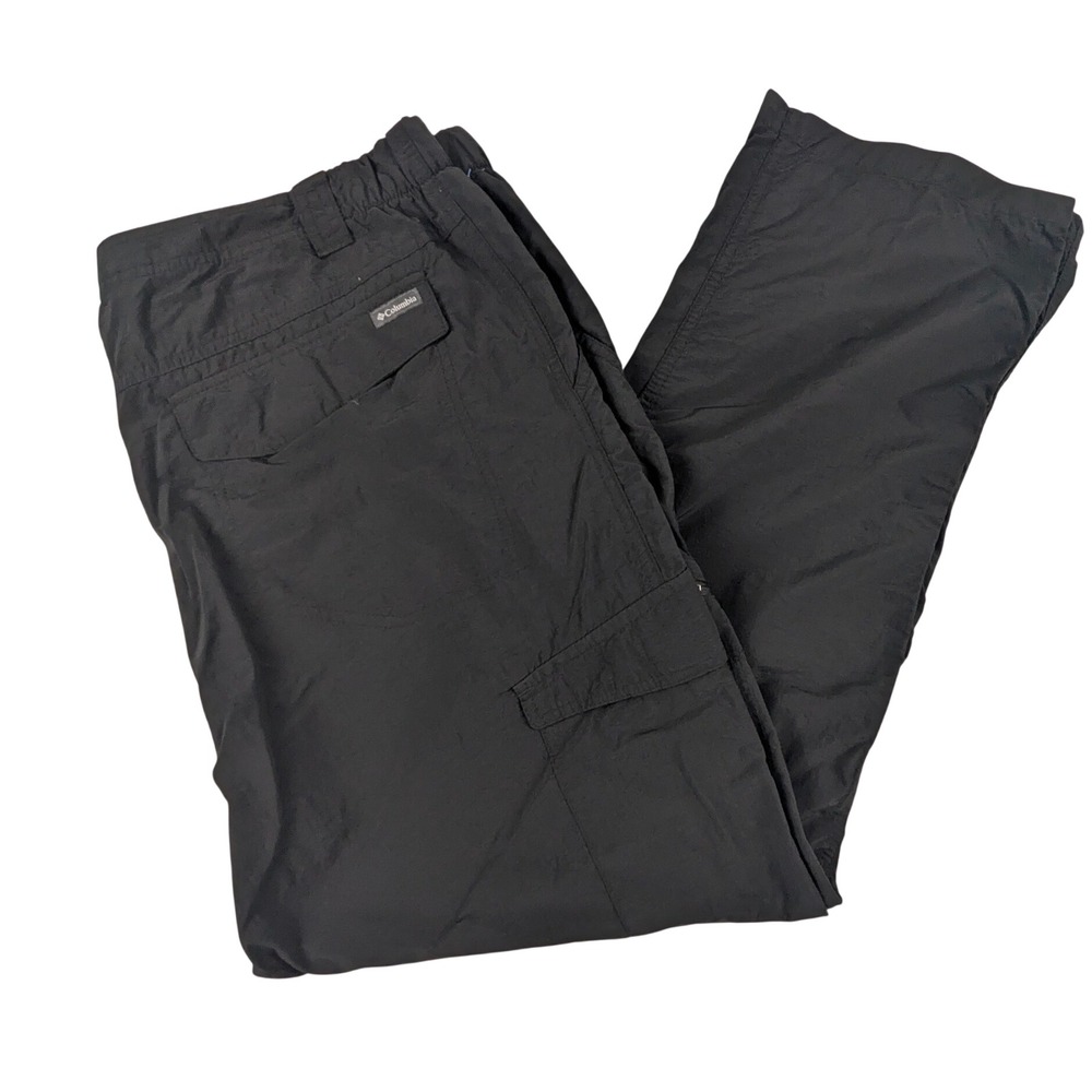 Columbia Omni-Shade Mens Black Nylon Cargo Hiking Pants Utility Outdoor XL